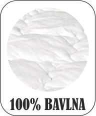 100% BAVLNA Vlákna sa získavajú z plodov kríka bavlníka. Je čisto prírodná, hypoalergénna, príjemná na dotyk. 